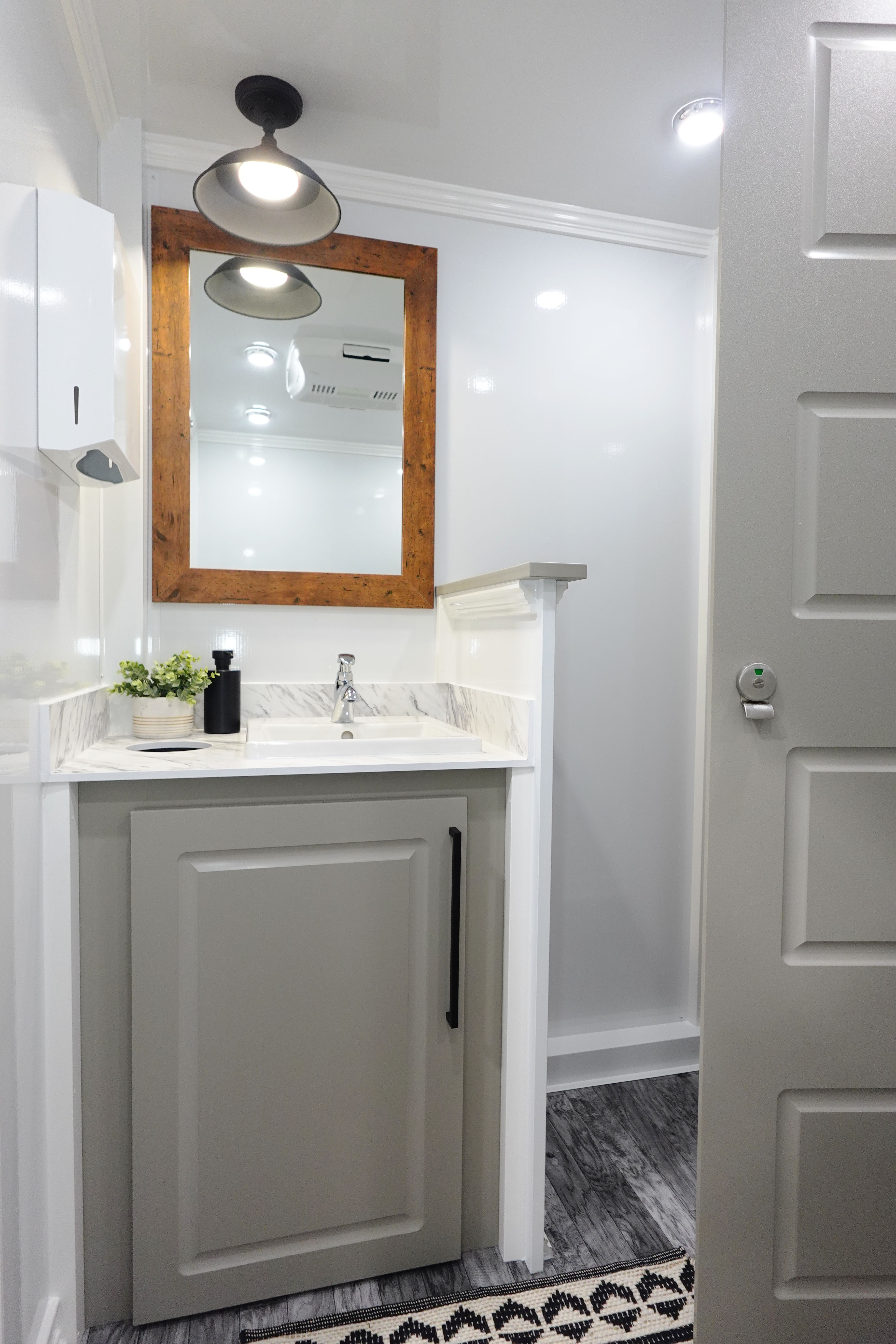 Luxury restroom trailer at wedding